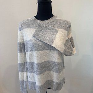 GAP Gray Striped Lambswool Sweater